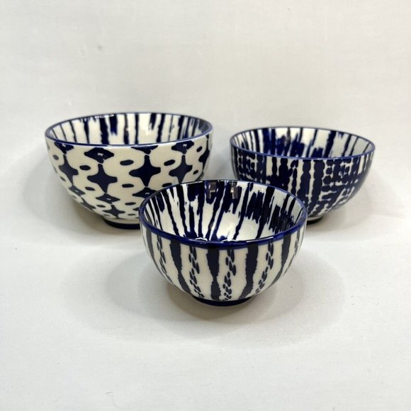 West Elm Kitchen West Elm Set Of 3 Indigo Blue Tie Dye Nesting